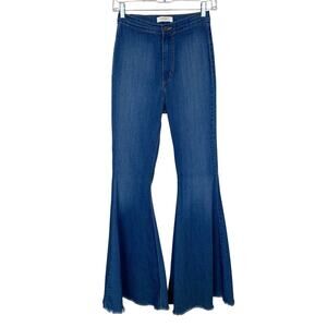Vibrant MIU Super Flare Jeans High Rise Stretchy Blue Women's 9